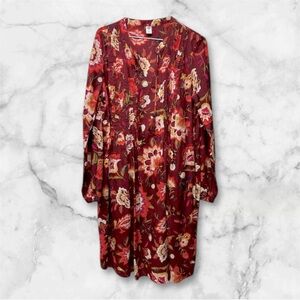 Old navy burgundy Floral Flowy tunic short
Dress long sleeve Medium